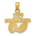 14K I HEART FOOTBALL with Helmet and Ball Charm, 13.5 x 17.5 mm, 0.88 g - ID5S9K61448L7