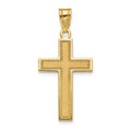 14K Medium Satin Cross Pendant, 33.8 x 16 mm