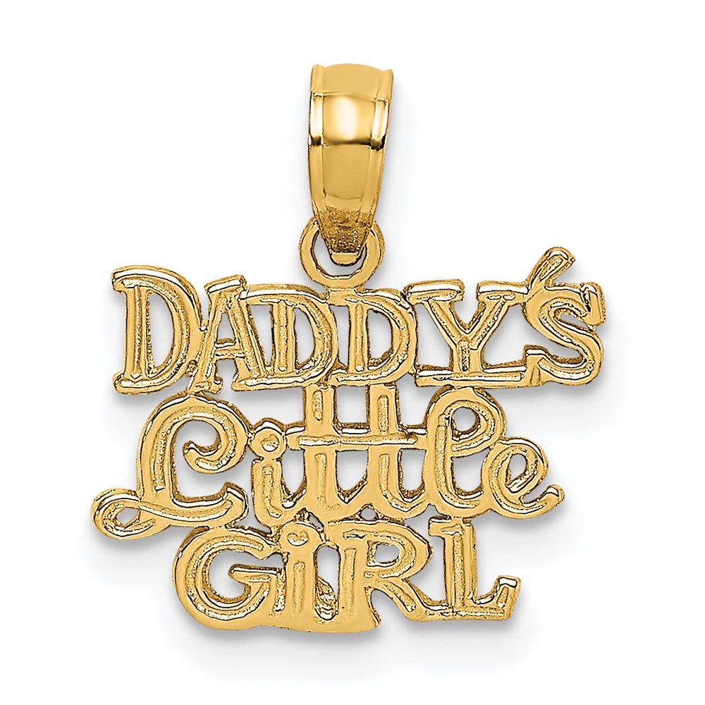 14k Polished  DADDYS LITTLE GIRL Charm, 14.55 x 14.6 mm