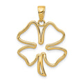 14k Polished Cut Out 4-Leaf Clover Pendant, 24 x 22 mm