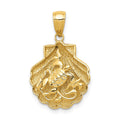 14k Sea Turtle in a Shell Pendant, 24 x 15 mm