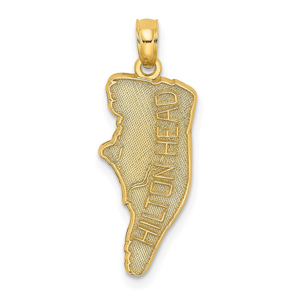 14k HILTON HEAD Map Charm, 25.3 x 9.54 mm