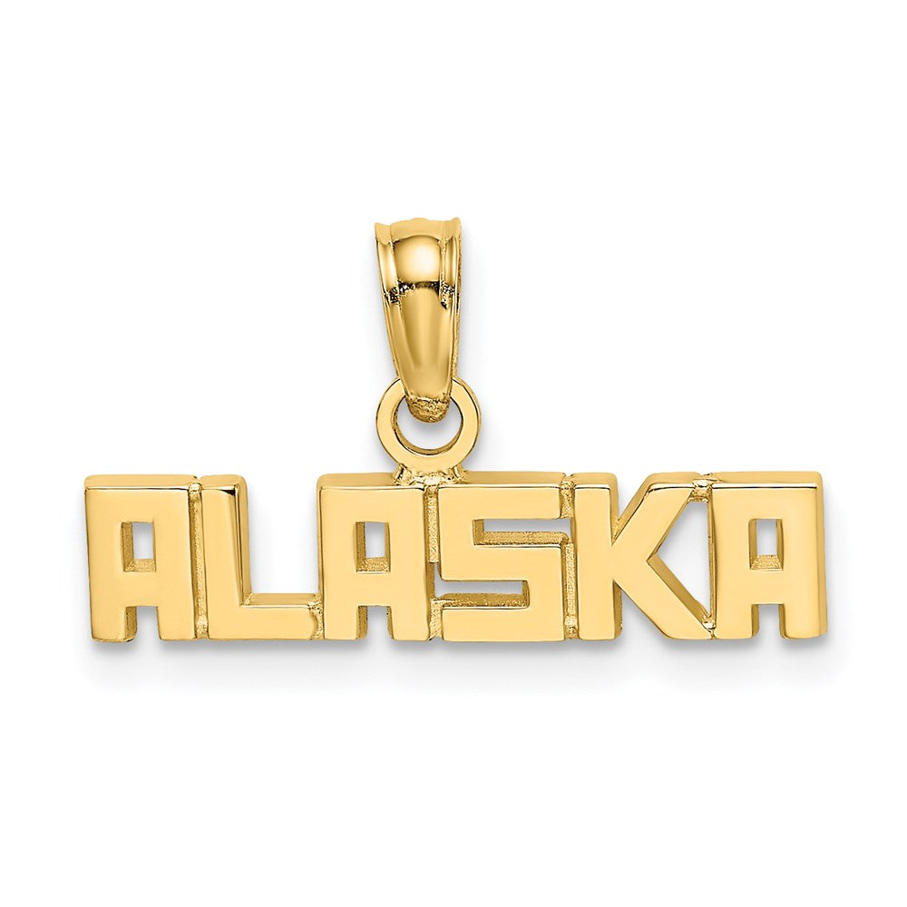 14k Polished ALASKA Charm, 34.25 x 19.8 mm