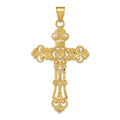 14k Fleur De Lis Large Cross Pendant, 79 x 42 mm
