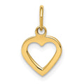 14K Polished Cut-out Heart Pendant, 15 x 9 mm
