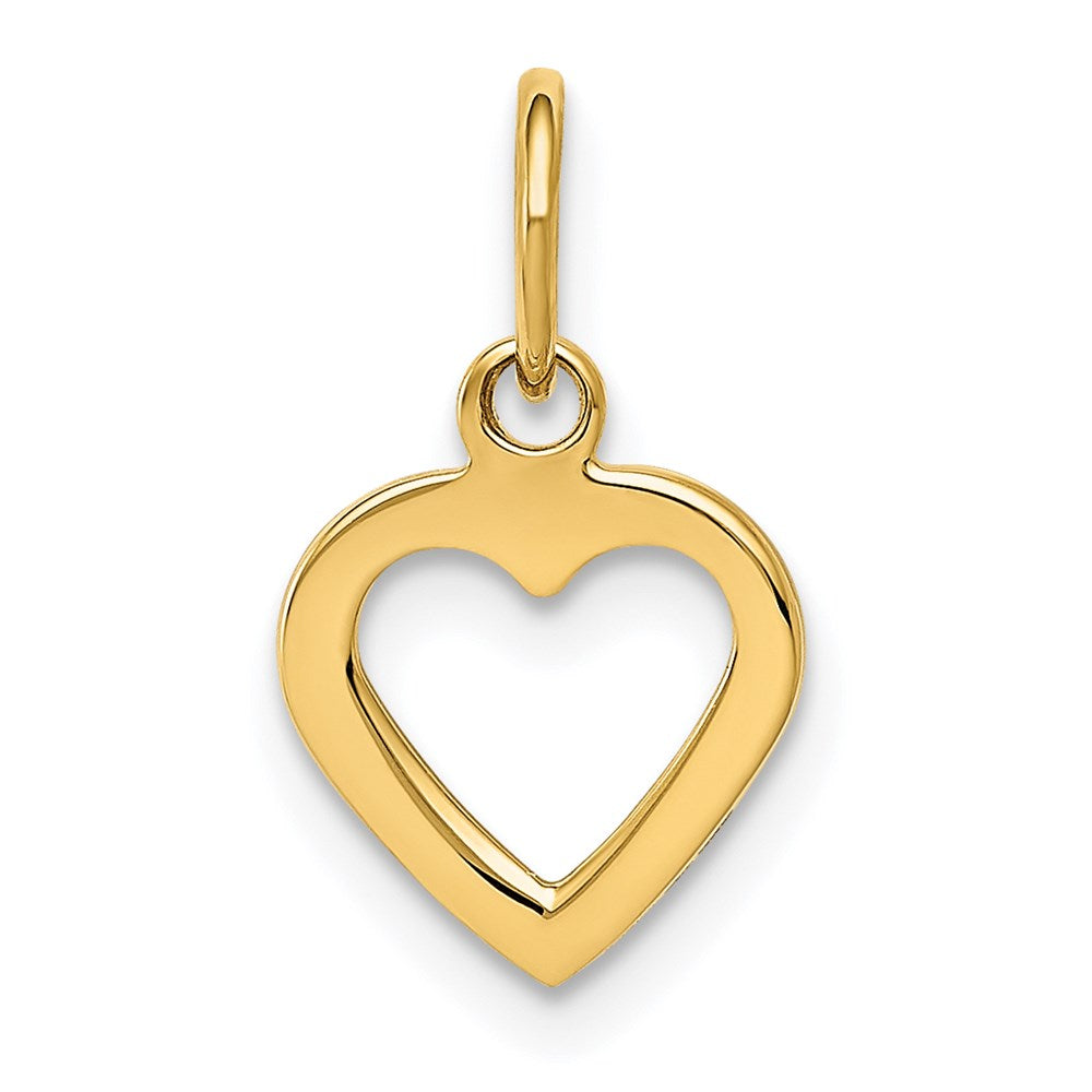 14K Polished Cut-out Heart Pendant, 15 x 9 mm