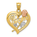 14k Two-Tone with White Rhodium #1 MOM Charm, 23 x 20 mm