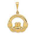 14k Claddagh Pendant, 30 x 21 mm