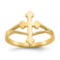 14k Polished Cross Ring, Size 6
