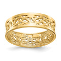 14k Polished Celtic Knot Band, Size 7