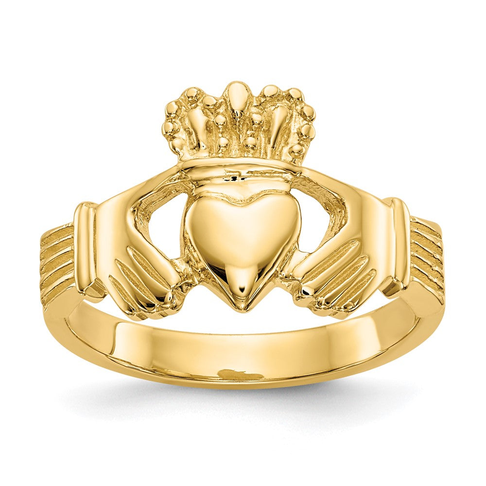 14k Polished Claddagh Ring, Size 6, 3.2 g