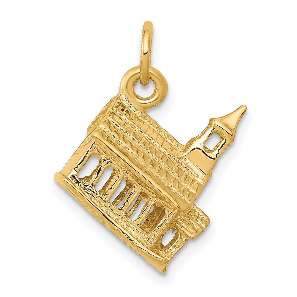 14k 3-D Church Building Charm, 17 x 13 mm