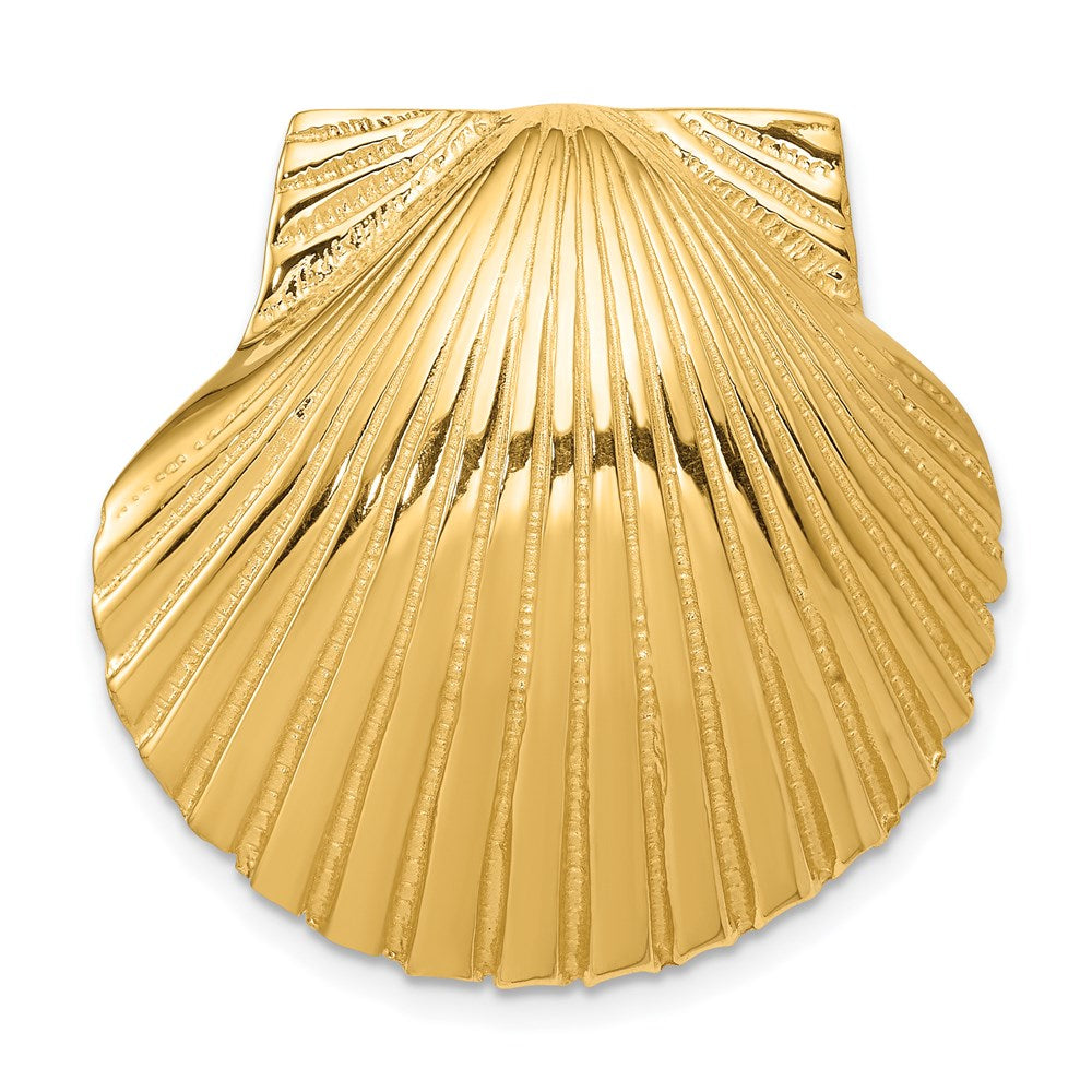 14K Fits Up To 8mm and 10mm Scallop Shell Omega Slide, 28 x 27 mm