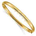 14k 3/16 Polished Diamond-cut Fancy 4.75mm Hinged Oval Bangle Bracelet, 4.75 mm