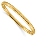 14k 3/16 Polished Fancy Hammered 4.75mm Hinged Oval Bangle Bracelet, 7 x 4.75 mm