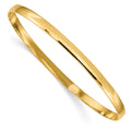 14k 4mm Solid Polished Half-Round Slip-On Round Bangle Bracelet, 7.75 x 4 mm