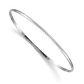 14k White Gold 2mm Solid Polished Half-Round Slip-On Round Bangle Bracelet, 7.5 x 2 mm