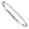 14k White Gold Polished Square Tube 3.00mm Slip-on Round Bangle Bracelet, 8 x 3 mm