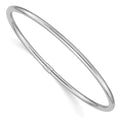 14k White Gold Polished Round Tube 3.00mm Slip-on Round Bangle Bracelet, 8.25 x 3 mm