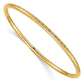 14k Polished Diamond-cut Tube 3.00mm Slip-on Round Bangle Bracelet, 3 mm