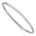 14k White Gold Polished Diamond-cut Tube 3.00mm Slip-on Round Bangle Bracelet, 3 mm