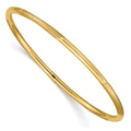 14k Polished and Satin Finish Diamond-cut 3.00mm Slip-on Round Bangle Bracelet, 8 x 3 mm