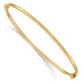 14K Polished 2.00mm Hinged Oval Bangle Bracelet, 7 x 2 mm