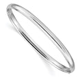 14k White Gold High Polished 5.00mm Hinged Oval Bangle Bracelet, 7.5 x 5 mm