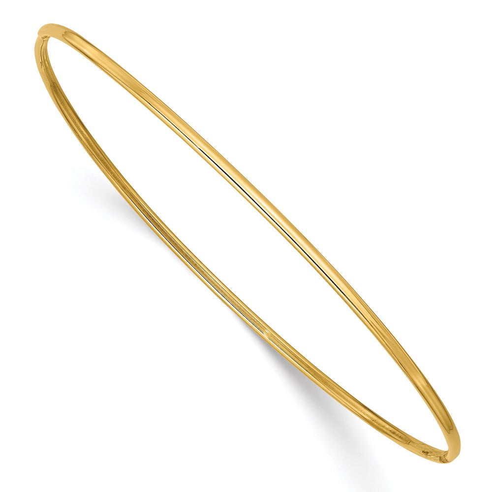 14k Polished 1.50mm Slip-on Round Bangle Bracelet, 7.5 x 1.5 mm