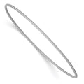 14k White Gold Polished Textured Twist 1.50mm Slip-on Round Bangle Bracelet, 8 x 1.5 mm