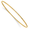 14k Polished Diamond-Cut 1.50mm Slip-on Round Bangle Bracelet, 8 x 1.5 mm