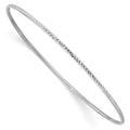 14k White Gold Polished Diamond-Cut 1.50mm Slip-on Round Bangle Bracelet, 8 x 1.5 mm