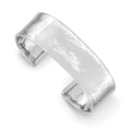 14k White Gold 19mm Hammered Polished Cuff Bangle Bracelet, 19 mm