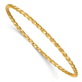 14k Polished Twisted 2.50mm Slip-on Round Bangle Bracelet, 8 x 2.5 mm
