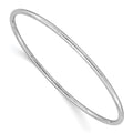 14k White Gold Polished Grooved 2.50mm Slip-on Round Bangle Bracelet, 8.5 x 2.5 mm