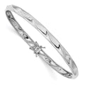 14k White Gold Polished Twisted 5.00mm Flexible Round Bangle Bracelet, 8 x 5 mm