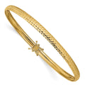 14K Polished Diamond-cut 4.25mm Flexible Round Bangle Bracelet, 8 x 4.25 mm