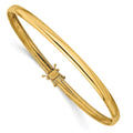 14K Polished 4.00mm Flexible Round Bangle Bracelet, 8.25 x 4 mm