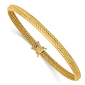 14k Polished Textured 5.00mm Flexible Round Bangle Bracelet, 5 mm