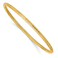 14k Polished Diamond-cut 3.00mm Slip-on Round Bangle Bracelet, 3 mm, 3.12 g