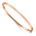 14k Rose Gold Polished 3.00mm Hinged Oval Bangle Bracelet, 7 x 3 mm