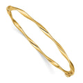 14k Polished Twisted 3.00mm Hinged Oval Bangle Bracelet, 7 x 3 mm, 3.35 g