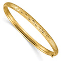 14k 3/16 Diamond-cut Fancy 4.75mm Hinged Oval Bangle Bracelet, 4.75 mm, 4.5 g