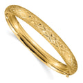 14k 5/16 Diamond-cut Fancy 8.75mm Hinged Oval Bangle Bracelet, 7 x 8.75 mm