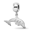 Sterling Silver Rhodium-plated LogoArt Delta Delta Delta Dolphin on Bead, 0.52 x 0.77 mm