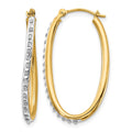 14k Diamond Fascination Diamond Dust/Accent 2x31mm Oval Twist Hoop Earrings, 0.01 ct, 31 x 2 mm