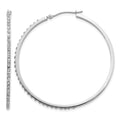 14k White Gold Diamond Fascination Diamond Dust/Accent 2x49mm Round Hoop Earrings, 0.01 ct, 49 x 2 mm