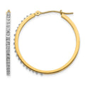 14k Diamond Fascination Diamond Dust/Accent 2x27mm Round Hoop Earrings, 0.01 ct, 27 x 2 mm