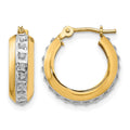 14k Diamond Fascination Daimond Dust/Accent 5x16mm Round Hoop Earrings, 0.01 ct, 16 x 5 mm