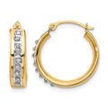 14k Diamond Fascination Diamond  Dust/Accent 5x18mm Round Hoop Earrings, 0.01 ct, 18 x 5 mm